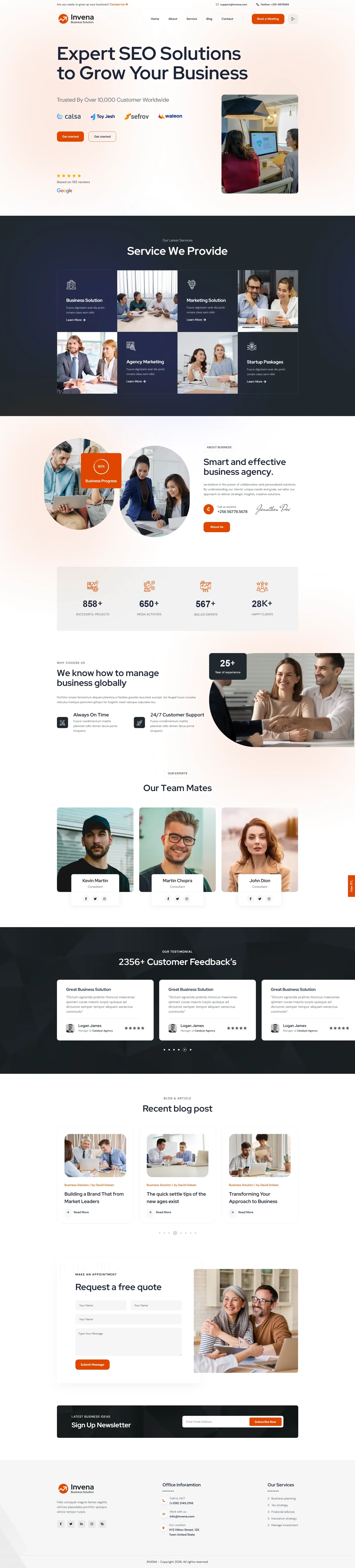 imagem de um site de negócios